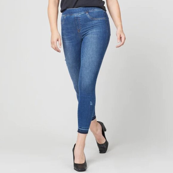 SPANX Pants - Spanx | Distressed Ankle Skinny Jeans, Medium Wash